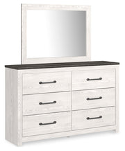 Gerridan White/Gray King Panel Bed with Mirrored Dresser and 2 Nightstands from Ashley - DMV Furniture