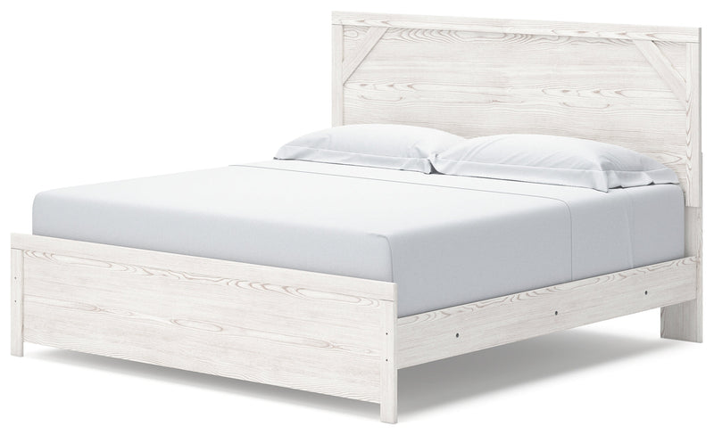 Gerridan White/Gray King Panel Bed with Mirrored Dresser and 2 Nightstands from Ashley - DMV Furniture