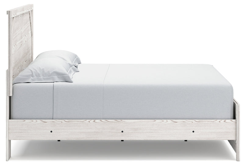 Gerridan White/Gray King Panel Bed with Mirrored Dresser and 2 Nightstands from Ashley - DMV Furniture