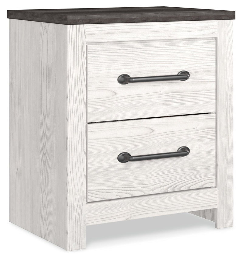 Gerridan White/Gray King Panel Bed with Mirrored Dresser and 2 Nightstands from Ashley - DMV Furniture