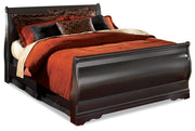 Huey Vineyard Black Queen Sleigh Bed and Nightstand from Ashley - DMV Furniture