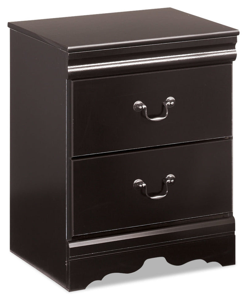 Huey Vineyard Black Queen Sleigh Bed and Nightstand from Ashley - DMV Furniture