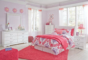 Anarasia Full Sleigh Headboard, Dresser and Mirror in White from Ashley - DMV Furniture