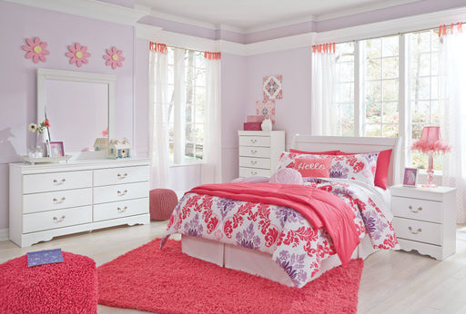 Anarasia Full Sleigh Headboard, Dresser and Mirror in White from Ashley - DMV Furniture