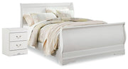 Anarasia White Queen Sleigh Bed and Nightstand from Ashley - DMV Furniture
