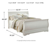 Anarasia White Queen Sleigh Bed and Nightstand from Ashley - DMV Furniture