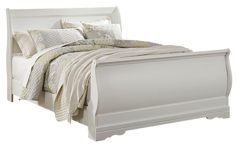 Anarasia White Queen Sleigh Bed and Nightstand from Ashley - DMV Furniture