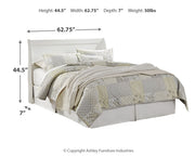 Anarasia Queen Sleigh Headboard, Dresser and Mirror in White from Ashley - DMV Furniture