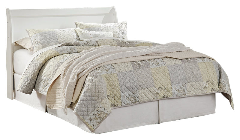 Anarasia Queen Sleigh Headboard, Dresser and Mirror in White from Ashley - DMV Furniture