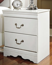 Anarasia White Queen Sleigh Bed and Nightstand from Ashley - DMV Furniture