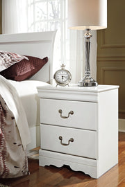 Anarasia White Twin Sleigh Bed with Nightstand from Ashley - DMV Furniture
