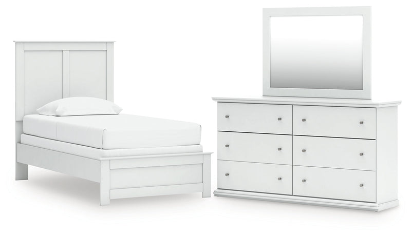Bostwick Shoals Twin Panel Bed, Dresser and Mirror from Ashley - DMV Furniture
