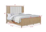 Kara Cerused Natural Upholstered Panel Bedroom Set from Crown Mark - DMV Furniture