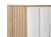 Kara Cerused Natural King Upholstered Panel Bed from Crown Mark - DMV Furniture