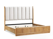 Westcott Cerused Natural King Upholstered Panel Bed from Crown Mark - DMV Furniture