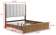 Westcott Cerused Natural Upholstered Panel Bedroom Set from Crown Mark - DMV Furniture