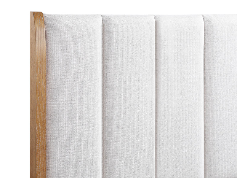 Westcott Cerused Natural King Upholstered Panel Bed from Crown Mark - DMV Furniture