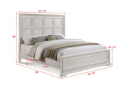 Alexandria Antique White Queen Panel Bed from Crown Mark - DMV Furniture