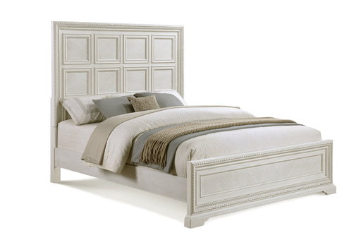 Alexandria Antique White Queen Panel Bed from Crown Mark - DMV Furniture