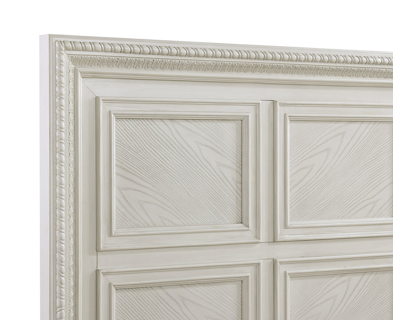 Alexandria Antique White Queen Panel Bed from Crown Mark - DMV Furniture