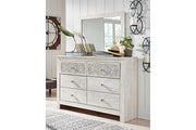 Paxberry Whitewash Dresser and Mirror -  Ashley - DMV Furniture