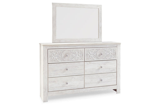 Paxberry Whitewash Dresser and Mirror -  Ashley - DMV Furniture
