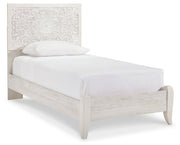 Porter Whitewash King Panel Bed with Mirrored Dresser and Chest from Ashley - DMV Furniture