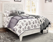 Paxberry Whitewash Full Panel Bed and Nightstand from Ashley - DMV Furniture
