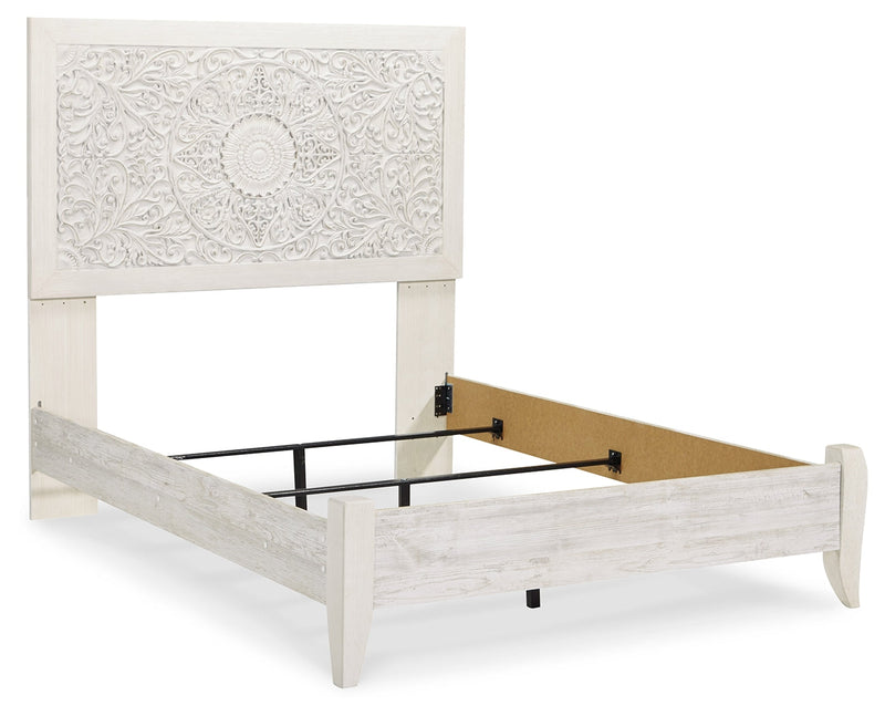 Paxberry Whitewash Full Panel Bed and Nightstand from Ashley - DMV Furniture
