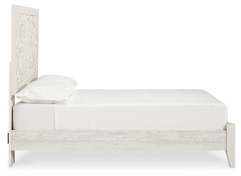 Paxberry Whitewash Full Panel Bed and Nightstand from Ashley - DMV Furniture