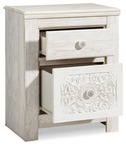 Paxberry Whitewash Full Panel Bed and Nightstand from Ashley - DMV Furniture