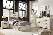 Cambeck Whitewash Twin Panel Bed with 2 Storage Drawers from Ashley - DMV Furniture