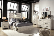 Cambeck Whitewash Full Panel Bed with 4 Storage Drawers from Ashley - DMV Furniture