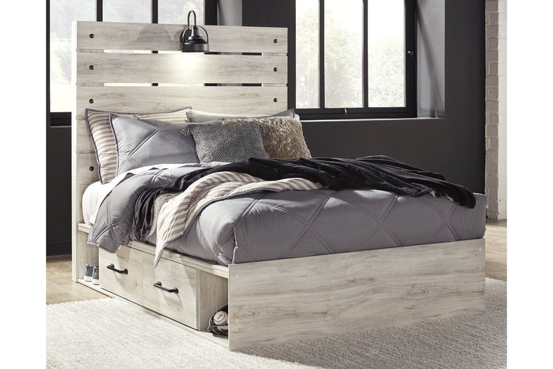 Cambeck Whitewash Full Panel Bed with 2 Storage Drawers from Ashley - DMV Furniture