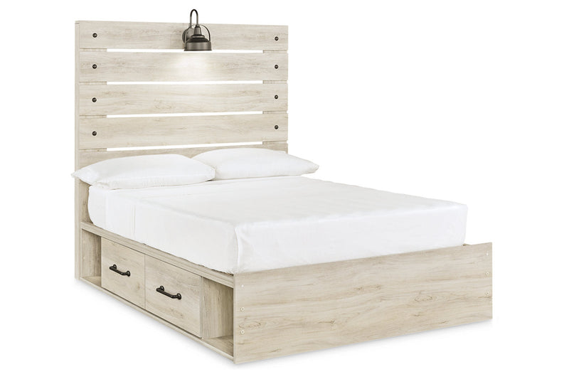 Cambeck Whitewash Full Panel Bed with 2 Storage Drawers from Ashley - DMV Furniture