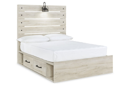 Cambeck Whitewash Full Panel Bed with 4 Storage Drawers from Ashley - DMV Furniture