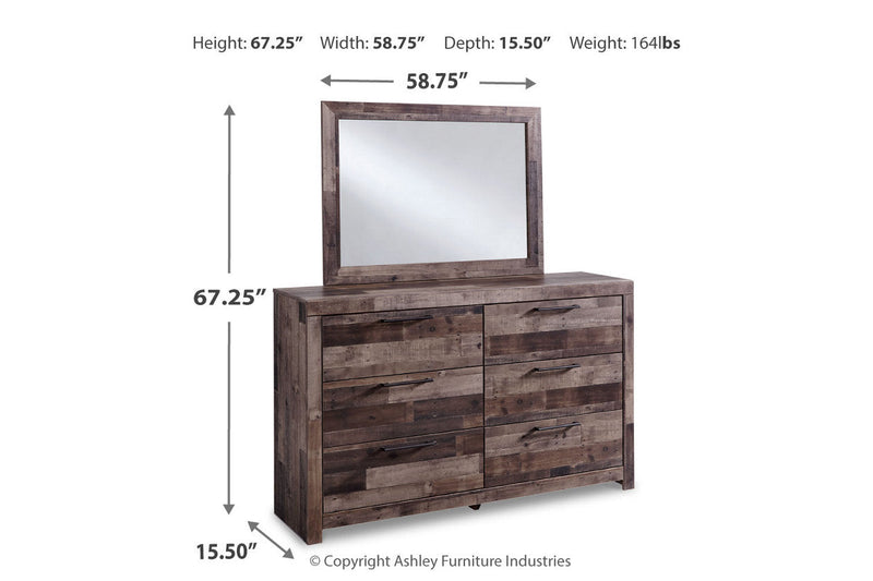 Derekson Multi Gray Dresser and Mirror -  Ashley - DMV Furniture