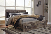 Derekson Multi Gray King Panel Bed with 2 Storage Drawers from Ashley - DMV Furniture