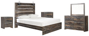 Drystan Multi Queen Panel Bed with Mirrored Dresser and 2 Nightstands from Ashley - DMV Furniture