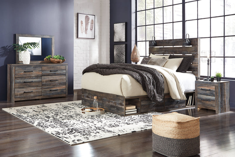 Drystan Multi Color Queen Panel Bed with Storage, Dresser and Mirror from Ashley - DMV Furniture