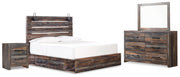 Drystan Multi Color Queen Panel Bed with Storage, Dresser and Mirror from Ashley - DMV Furniture