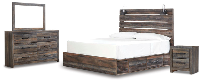 Drystan Multi King Panel Bed with Storage, Dresser, Mirror and Nightstand from Ashley - DMV Furniture