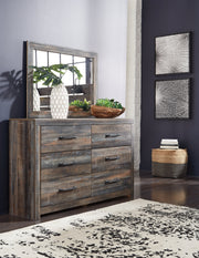 Drystan Multi King Panel Bed with Under Bed Storage, Dresser, Mirror and Nightstand from Ashley - DMV Furniture
