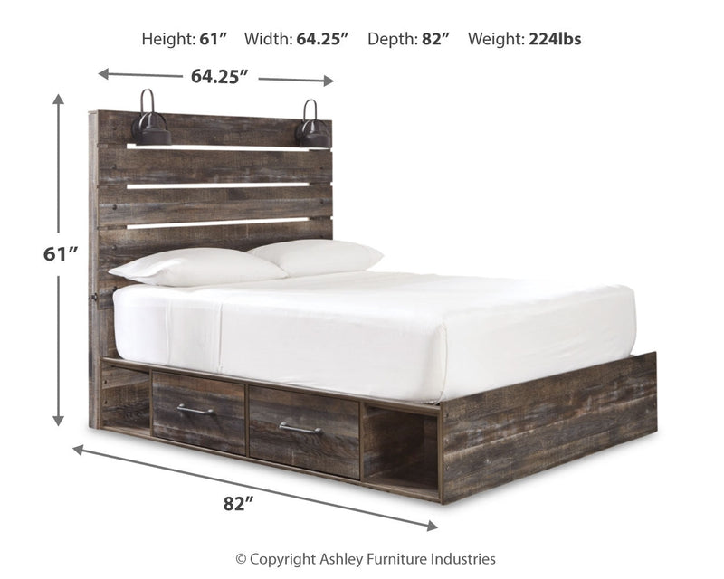 Drystan Multi Queen Panel Bed with Mirrored Dresser and Nightstand from Ashley - DMV Furniture