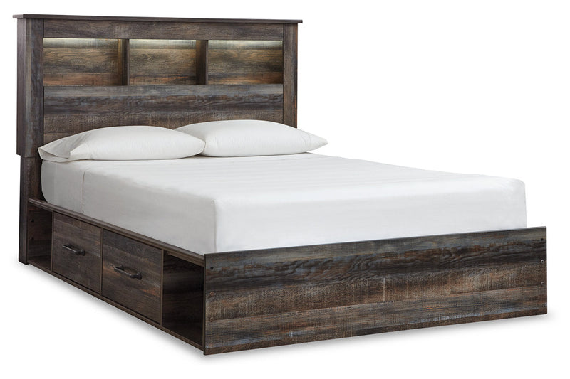 Drystan Multi Queen Bookcase Bed with 4 Storage Drawers