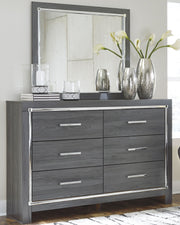 Lodanna Gray Full Panel Bed with 2 Storage Drawers with Mirrored Dresser from Ashley - DMV Furniture