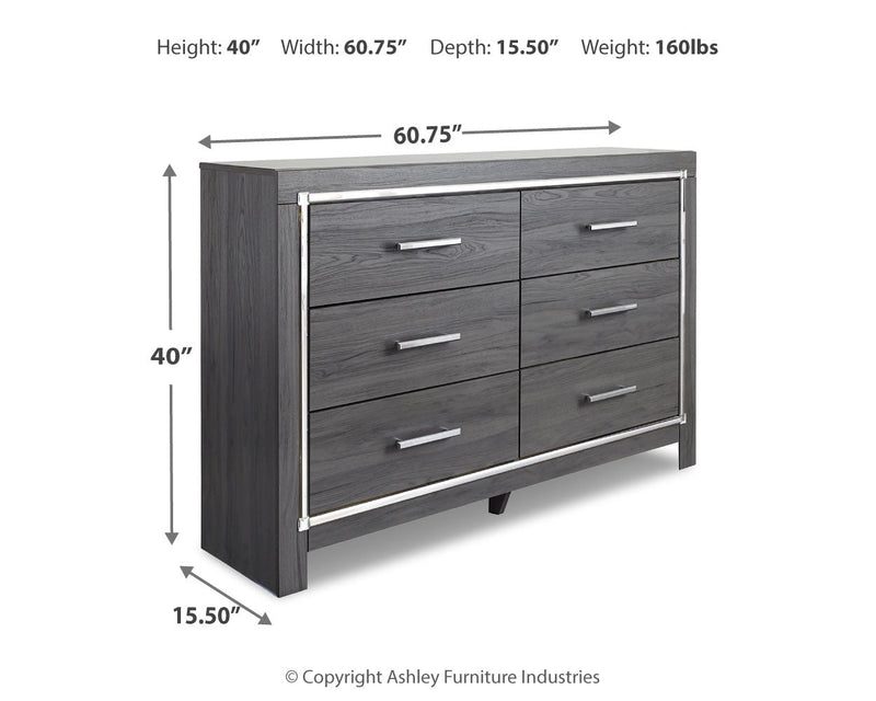Lodanna Gray Full Panel Bed with 2 Storage Drawers with Mirrored Dresser from Ashley - DMV Furniture