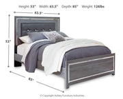 Lodanna Gray Queen Upholstered Panel Bed, Dresser and Mirror from Ashley - DMV Furniture