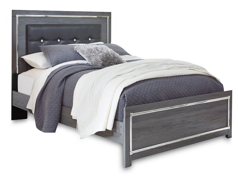 Lodanna Gray Queen Upholstered Panel Bed, Dresser and Mirror from Ashley - DMV Furniture