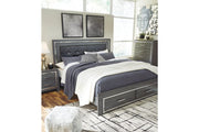 Lodanna Gray King Panel Bed with 2 Storage Drawers from Ashley - DMV Furniture